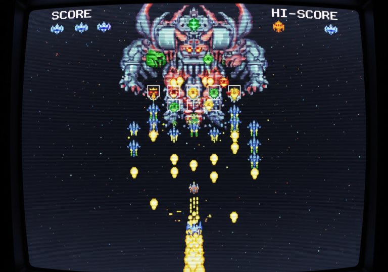 Retro shooter: ai chip battle