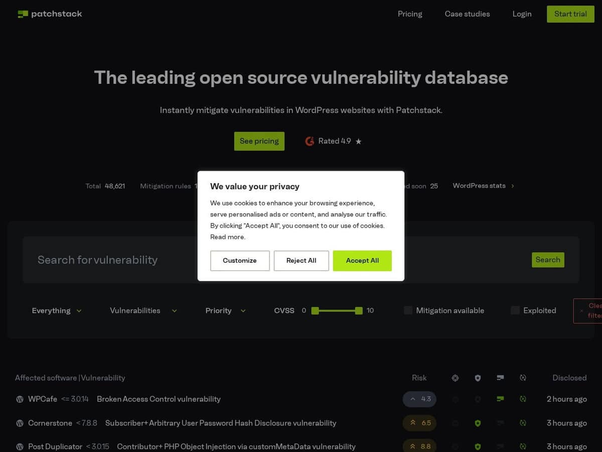 Patchstack Vulnerability Database