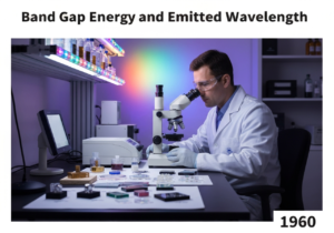Semiconductor analysis in solid state physics with LED light emission.
