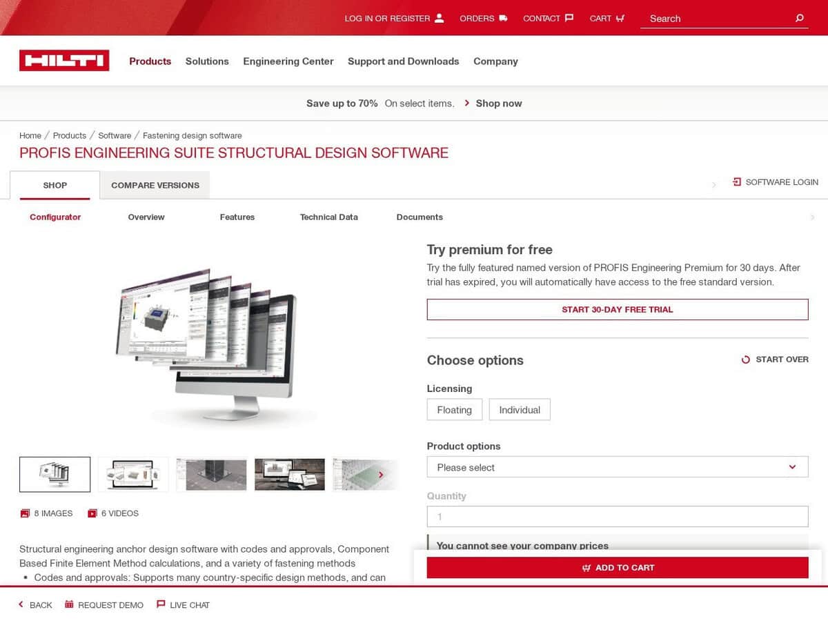 Logiciel d'ancrage Hilti PROFIS