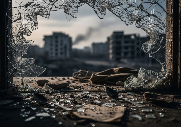 Aftermath of destruction