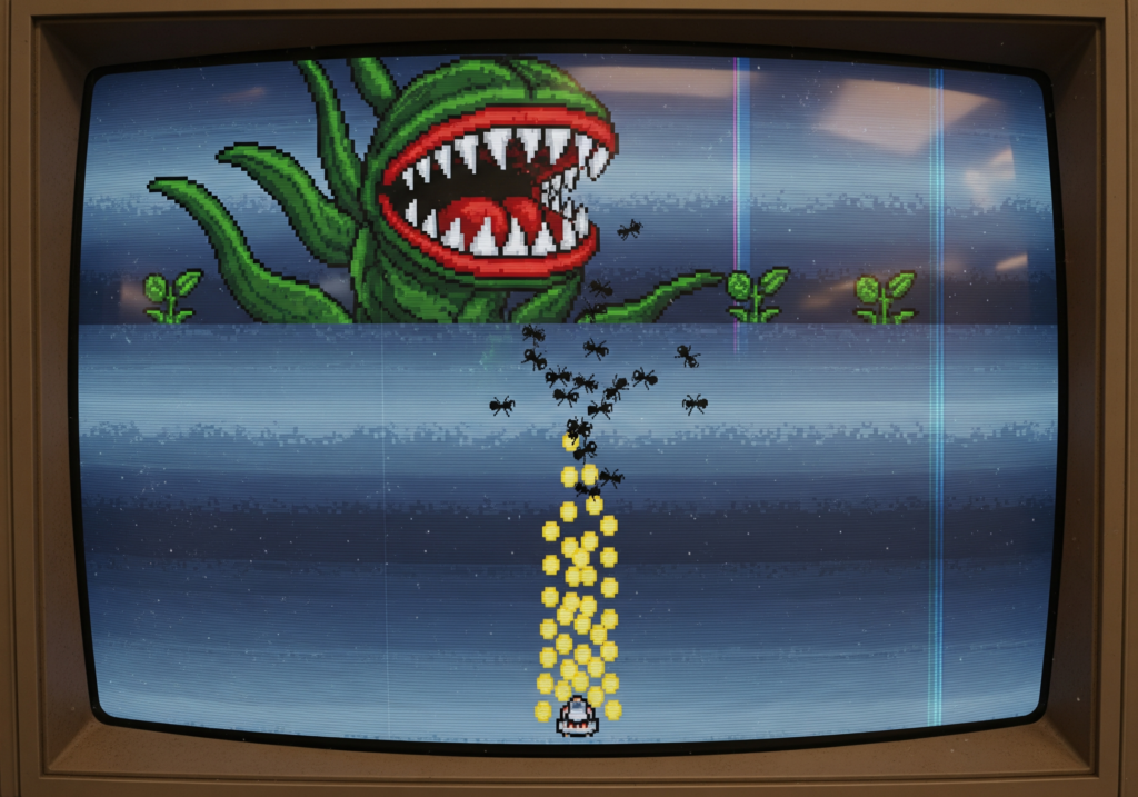 Symbiotic Battle in 8-Bit Style