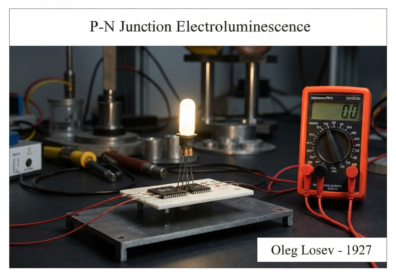 Light-emitting diode testing in solid state physics laboratory.