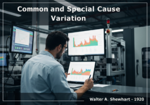 Quality control engineer analyzing process variations in manufacturing statistics.